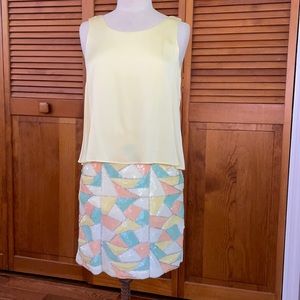 Ali Ro silk sequin party dress